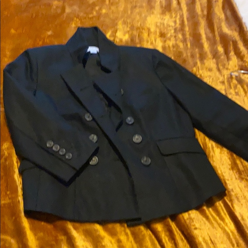 Double breasted crop sleeve blazer